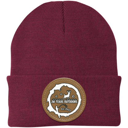 Leather Patch Beanie