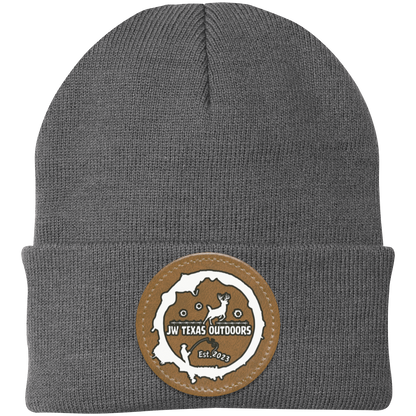 Leather Patch Beanie