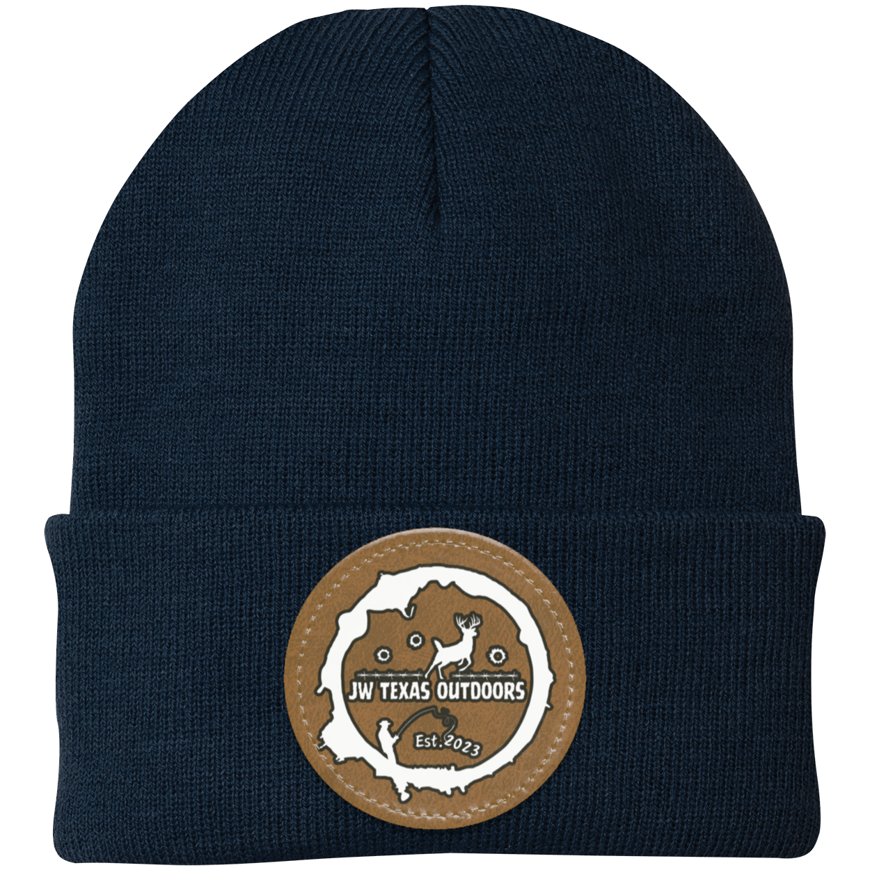 Leather Patch Beanie