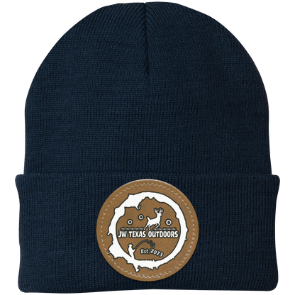 Leather Patch Beanie