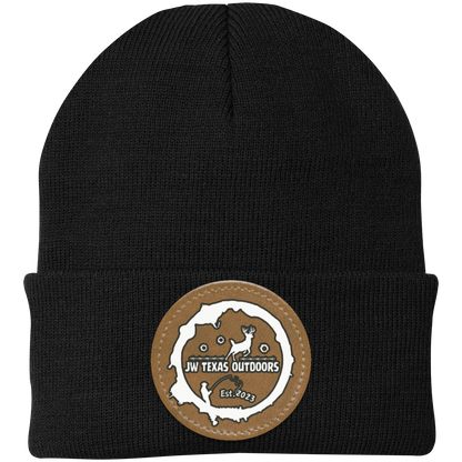 Leather Patch Beanie