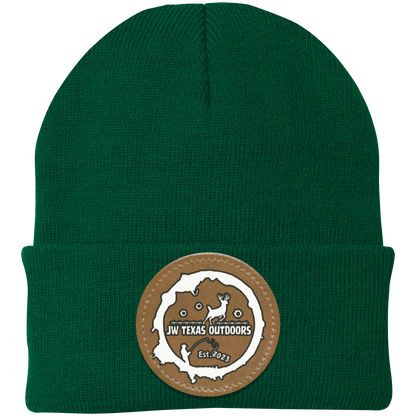 Leather Patch Beanie