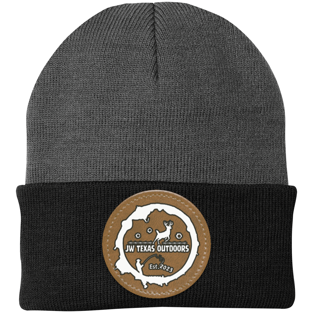 Leather Patch Beanie