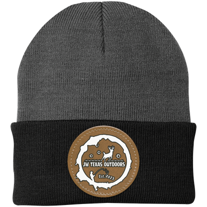 Leather Patch Beanie