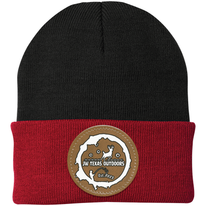 Leather Patch Beanie