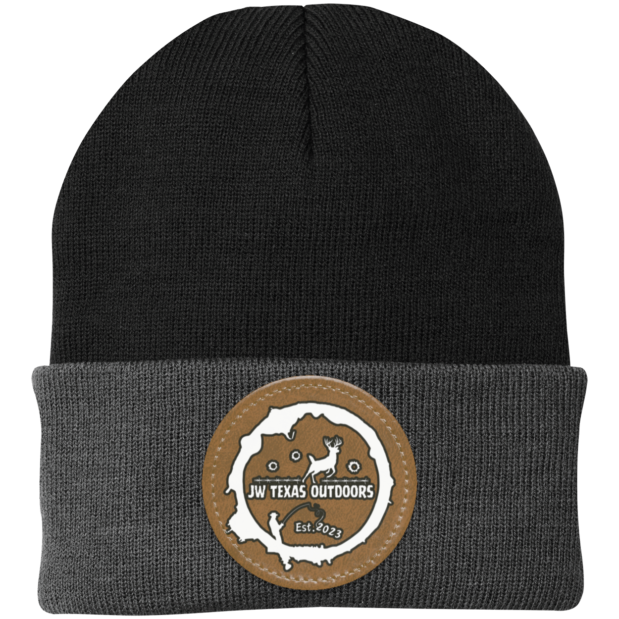 Leather Patch Beanie