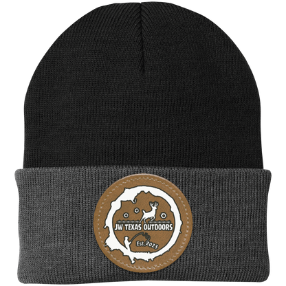 Leather Patch Beanie